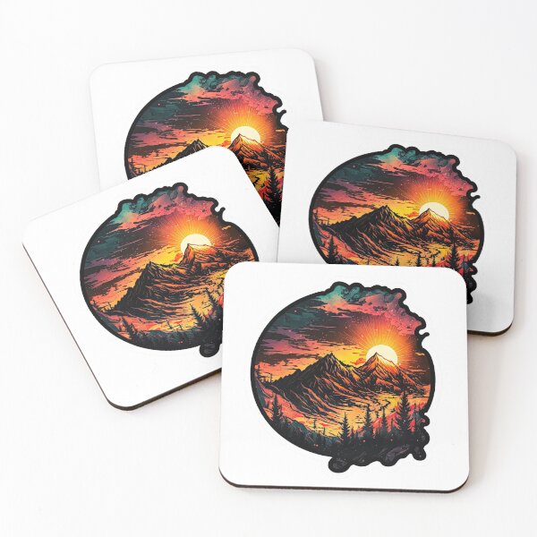 Item preview, Sticker Mountain Beautiful Sunset Art designed and sold by Damian Sobczyk.