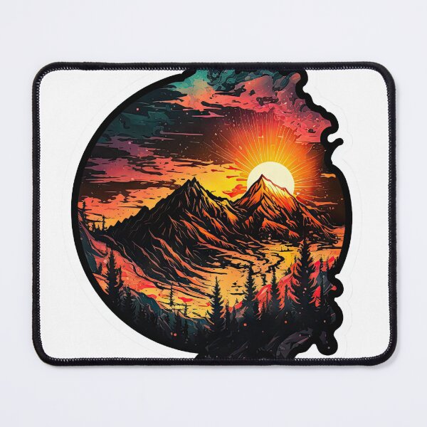 Item preview, Sticker Mountain Beautiful Sunset Art designed and sold by Damian Sobczyk.