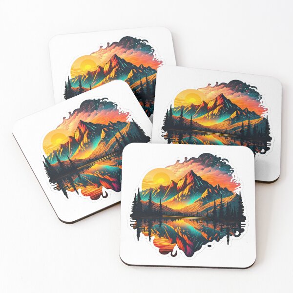 Item preview, Sticker Mountain Beautiful Sunset Art designed and sold by Damian Sobczyk.