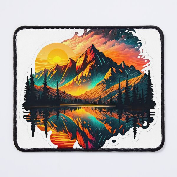 Item preview, Sticker Mountain Beautiful Sunset Art designed and sold by Damian Sobczyk.