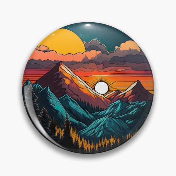 Item preview, Sticker Mountain Beautiful Sunset Art designed and sold by Damian Sobczyk.