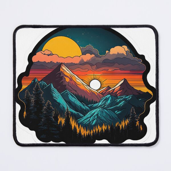 Item preview, Sticker Mountain Beautiful Sunset Art designed and sold by Damian Sobczyk.