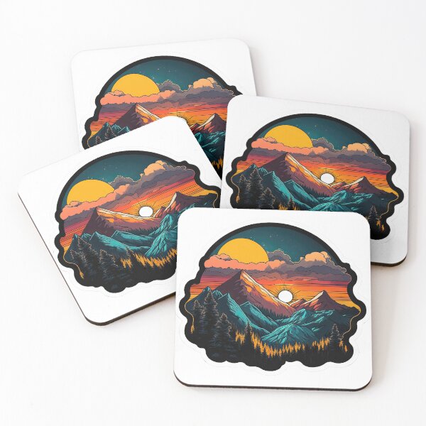 Item preview, Sticker Mountain Beautiful Sunset Art designed and sold by Damian Sobczyk.