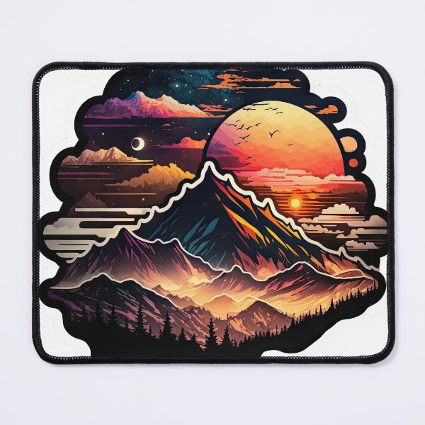 Item preview, Sticker Mountain Beautiful Sunset Art designed and sold by Damian Sobczyk.