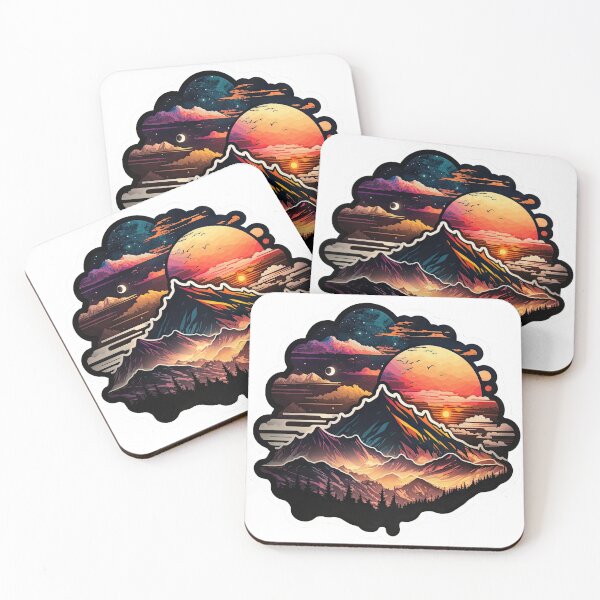 Item preview, Sticker Mountain Beautiful Sunset Art designed and sold by Damian Sobczyk.
