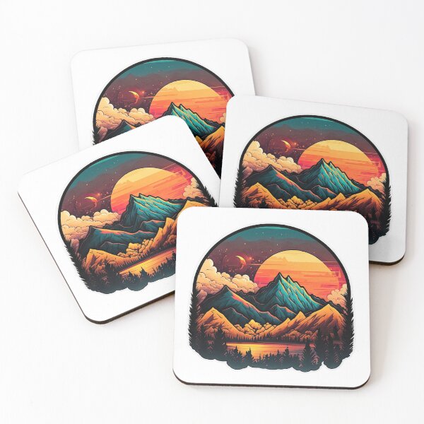 Item preview, Sticker Mountain Beautiful Sunset Art designed and sold by Damian Sobczyk.