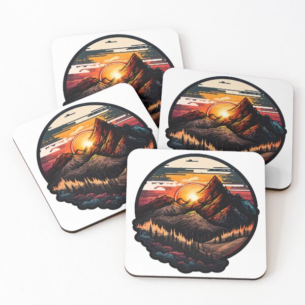Item preview, Sticker Mountain Beautiful Sunset Art designed and sold by Damian Sobczyk.