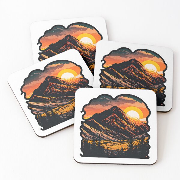 Item preview, Sticker Mountain Beautiful Sunset Art designed and sold by Damian Sobczyk.
