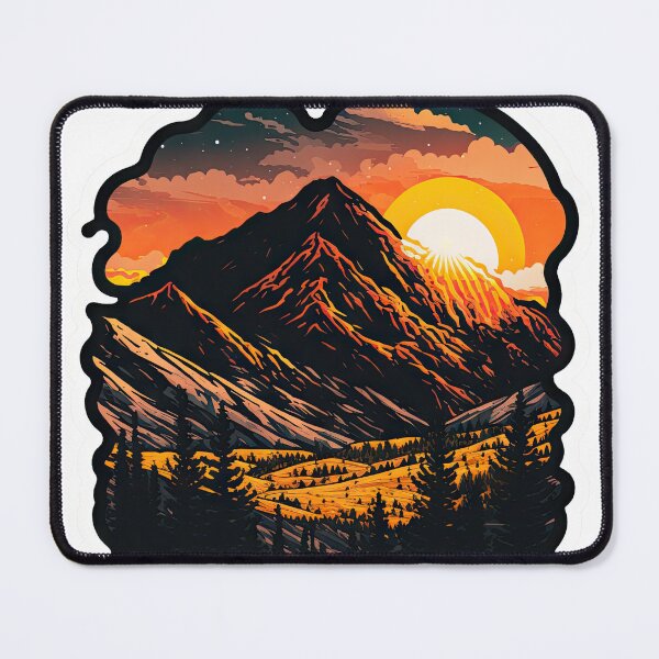 Item preview, Sticker Mountain Beautiful Sunset Art designed and sold by Damian Sobczyk.