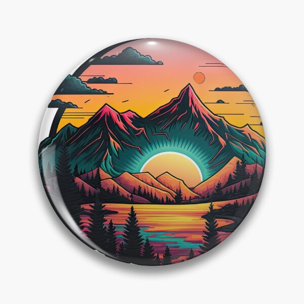 Item preview, Sticker Mountain Beautiful Sunset Art designed and sold by Damian Sobczyk.