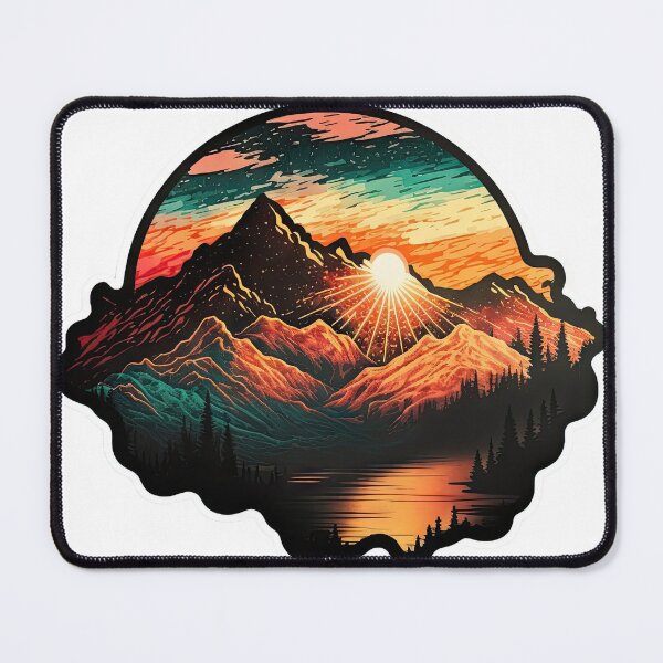 Item preview, Sticker Mountain Beautiful Sunset Art designed and sold by Damian Sobczyk.