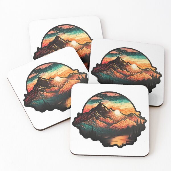 Item preview, Sticker Mountain Beautiful Sunset Art designed and sold by Damian Sobczyk.