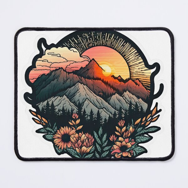 Item preview, Sticker Mountain Beautiful Sunset Art designed and sold by Damian Sobczyk.