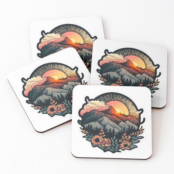 Item preview, Sticker Mountain Beautiful Sunset Art designed and sold by Damian Sobczyk.