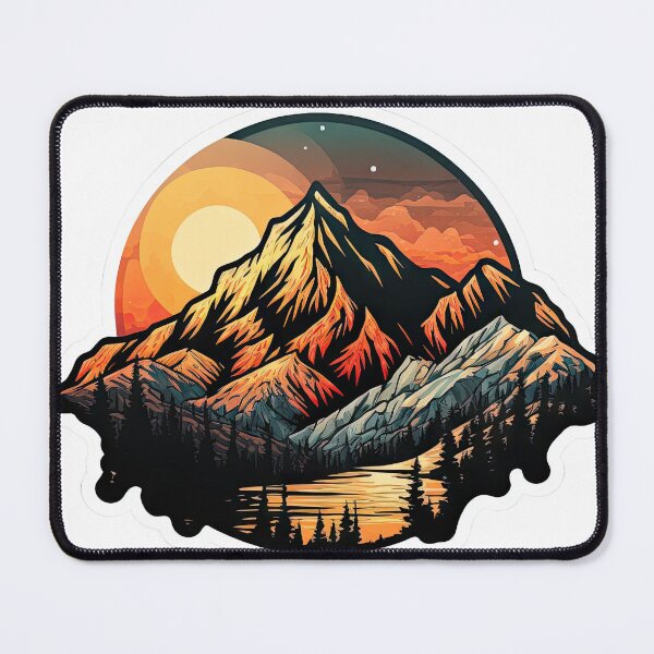 Item preview, Sticker Mountain Beautiful Sunset Art designed and sold by Damian Sobczyk.