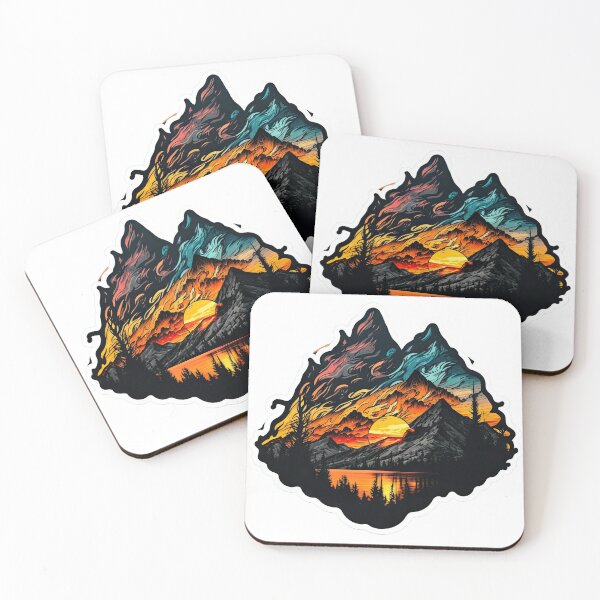 Item preview, Sticker Mountain Beautiful Sunset Art designed and sold by Damian Sobczyk.