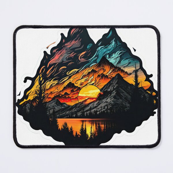 Item preview, Sticker Mountain Beautiful Sunset Art designed and sold by Damian Sobczyk.