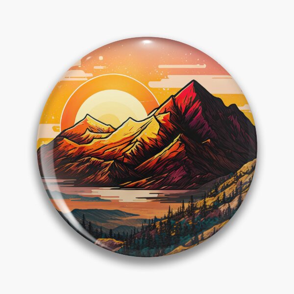 Item preview, Sticker Mountain Beautiful Sunset Art designed and sold by Damian Sobczyk.