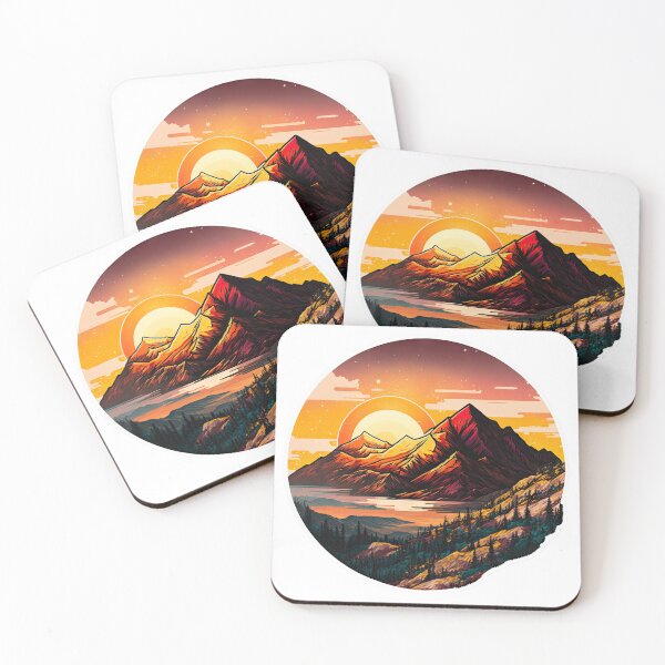 Item preview, Sticker Mountain Beautiful Sunset Art designed and sold by Damian Sobczyk.