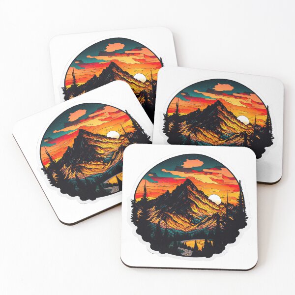 Item preview, Sticker Mountain Beautiful Sunset Art designed and sold by Damian Sobczyk.