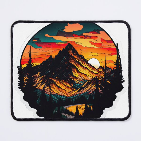Item preview, Sticker Mountain Beautiful Sunset Art designed and sold by Damian Sobczyk.