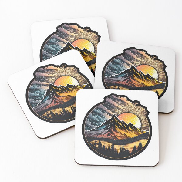 Item preview, Sticker Mountain Beautiful Sunset Art designed and sold by Damian Sobczyk.