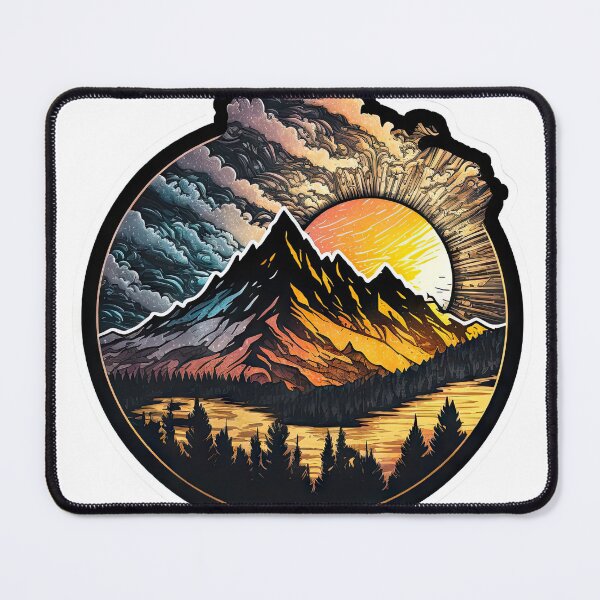 Item preview, Sticker Mountain Beautiful Sunset Art designed and sold by Damian Sobczyk.