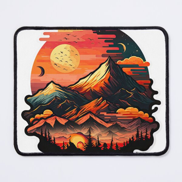 Item preview, Sticker Mountain Beautiful Sunset Art designed and sold by Damian Sobczyk.