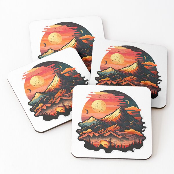 Item preview, Sticker Mountain Beautiful Sunset Art designed and sold by Damian Sobczyk.