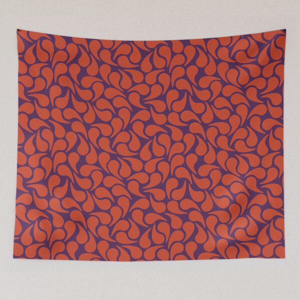Item preview, Orange on Purple Groovy Abstract Graphic Geometric Paisley Shape Bold Mod designed and sold by victoriabdesign.