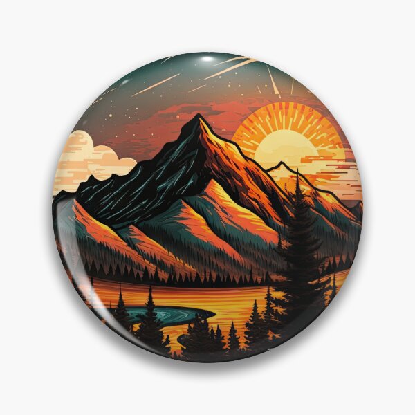 Item preview, Sticker Mountain Beautiful Sunset Art designed and sold by Damian Sobczyk.