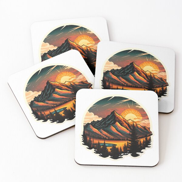 Item preview, Sticker Mountain Beautiful Sunset Art designed and sold by Damian Sobczyk.