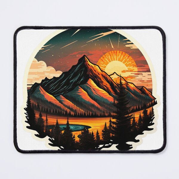 Item preview, Sticker Mountain Beautiful Sunset Art designed and sold by Damian Sobczyk.