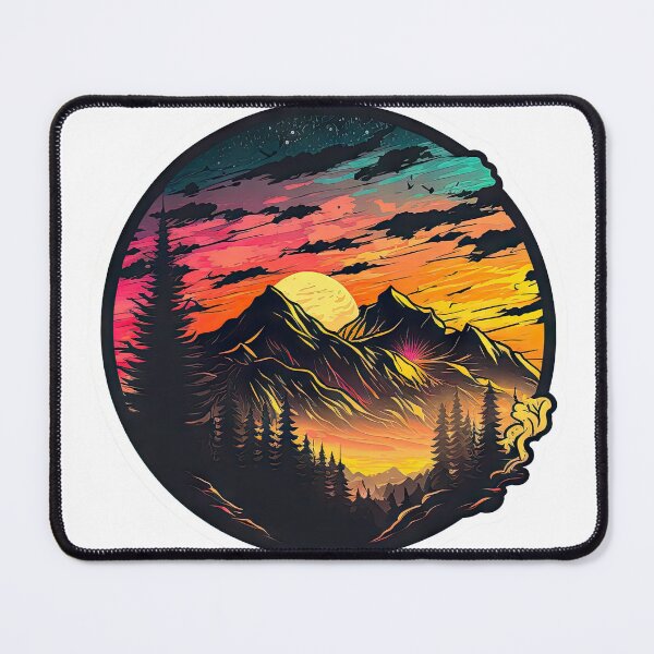 Item preview, Sticker Mountain Beautiful Sunset Art designed and sold by Damian Sobczyk.