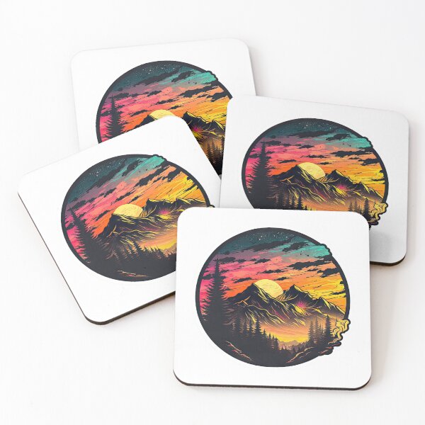 Item preview, Sticker Mountain Beautiful Sunset Art designed and sold by Damian Sobczyk.