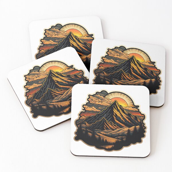 Item preview, Sticker Mountain Beautiful Sunset Art designed and sold by Damian Sobczyk.