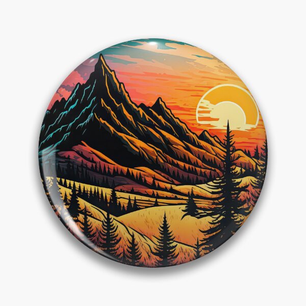 Item preview, Sticker Mountain Beautiful Sunset Art designed and sold by Damian Sobczyk.