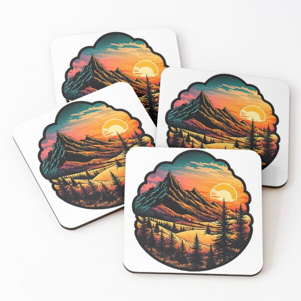 Item preview, Sticker Mountain Beautiful Sunset Art designed and sold by Damian Sobczyk.