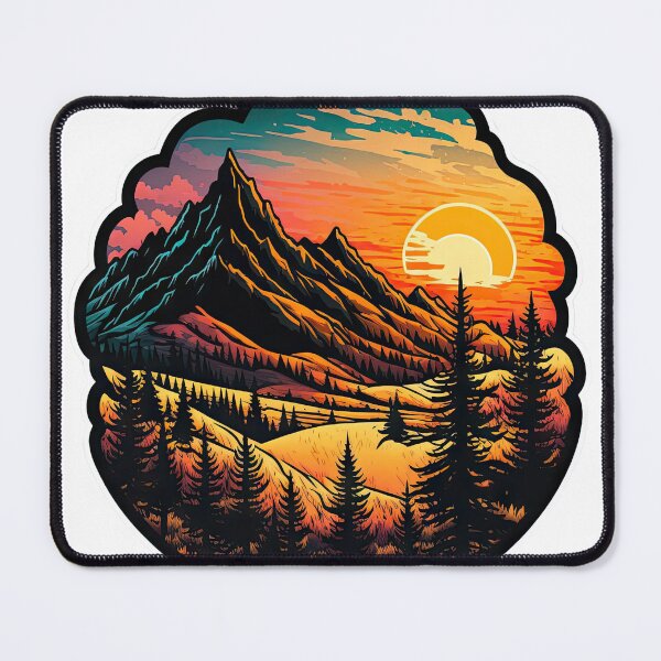 Item preview, Sticker Mountain Beautiful Sunset Art designed and sold by Damian Sobczyk.