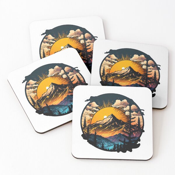 Item preview, Sticker Mountain Beautiful Sunset Art designed and sold by Damian Sobczyk.