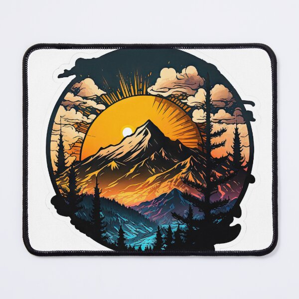Item preview, Sticker Mountain Beautiful Sunset Art designed and sold by Damian Sobczyk.