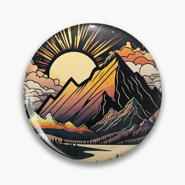 Item preview, Sticker Mountain Beautiful Sunset Art designed and sold by Damian Sobczyk.