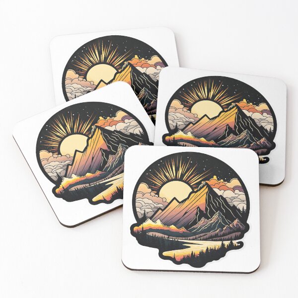 Item preview, Sticker Mountain Beautiful Sunset Art designed and sold by Damian Sobczyk.