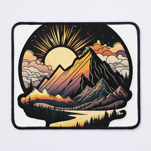 Item preview, Sticker Mountain Beautiful Sunset Art designed and sold by Damian Sobczyk.