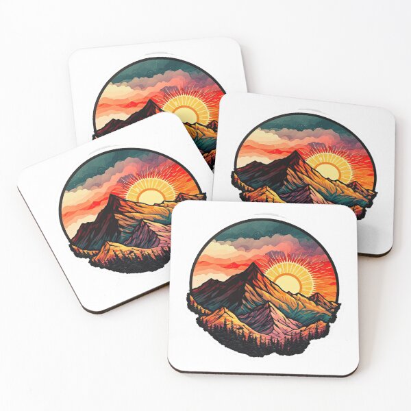 Item preview, Sticker Mountain Beautiful Sunset Art designed and sold by Damian Sobczyk.