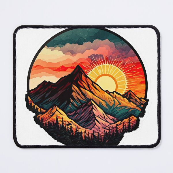 Item preview, Sticker Mountain Beautiful Sunset Art designed and sold by Damian Sobczyk.
