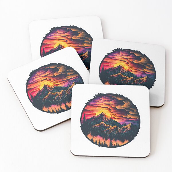Item preview, Sticker Mountain Beautiful Sunset Art designed and sold by Damian Sobczyk.