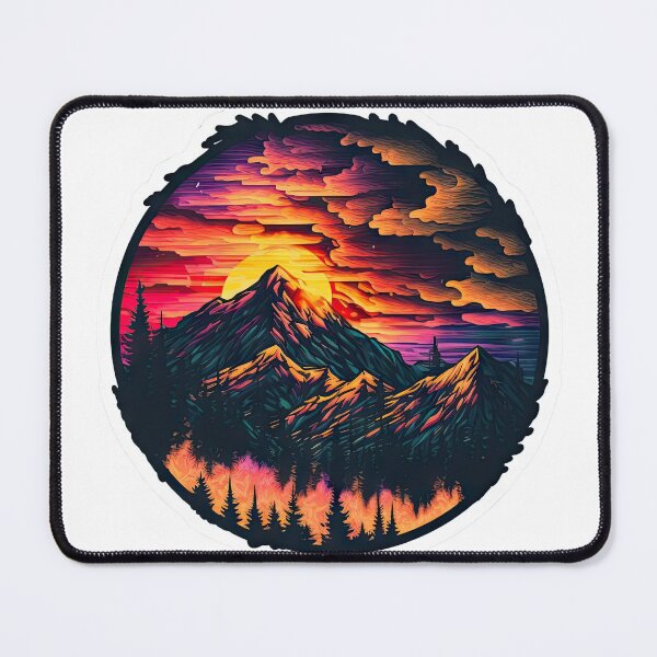Item preview, Sticker Mountain Beautiful Sunset Art designed and sold by Damian Sobczyk.