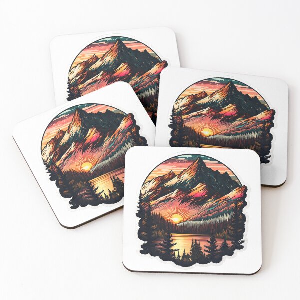 Item preview, Sticker Mountain Beautiful Sunset Art designed and sold by Damian Sobczyk.