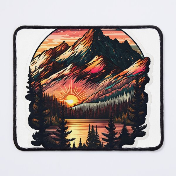 Item preview, Sticker Mountain Beautiful Sunset Art designed and sold by Damian Sobczyk.
